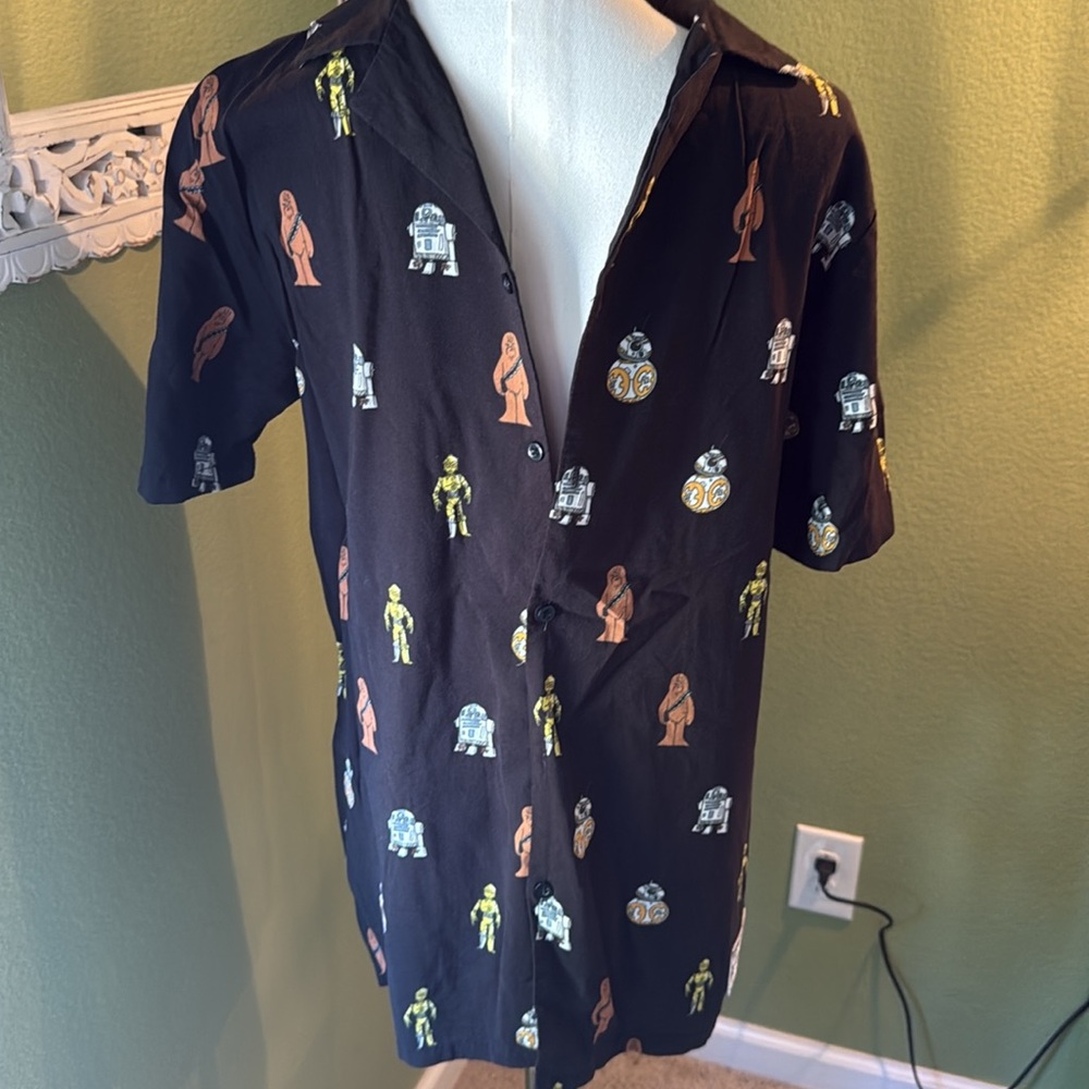 Star Wars Black and Yellow Casual Button Down Shirt - Picture 2 of 5